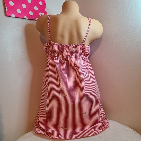 Vintage GAP Cotton Poplin Striped Babydoll Chemise Size M Pink Stripe - Picture 5 of 8